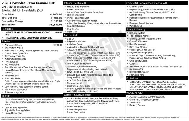 Certified 2020 Chevrolet Blazer Premier image 32