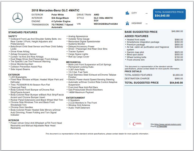 Used 2018 Mercedes-Benz GLC 350e 4MATIC image 3