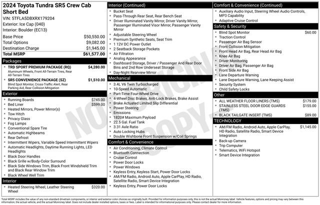 Used 2024 Toyota Tundra SR5 w/ TRD Sport Premium Package AWD/4WD image 11