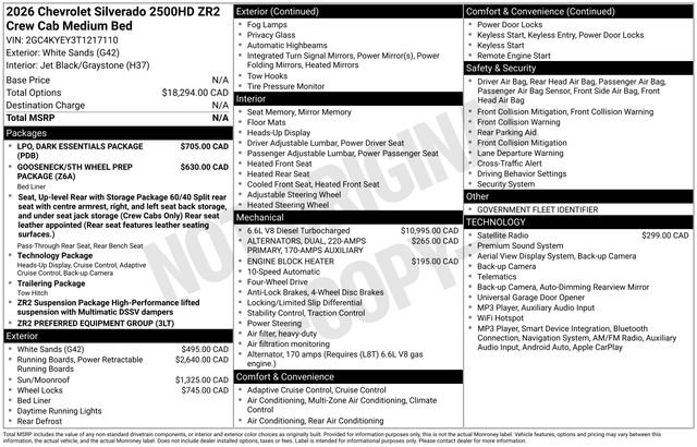 New 2026 Chevrolet Silverado 2500 ZR2 w/ LPO, Dark Essentials Package AWD/4WD image 4