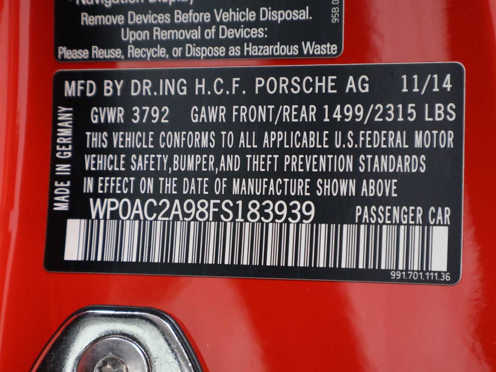 Used 2015 Porsche 911 GT3 RWD image 34