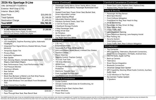 Used 2026 Kia Sportage X-Line w/ X-Line Premium Package AWD/4WD image 21