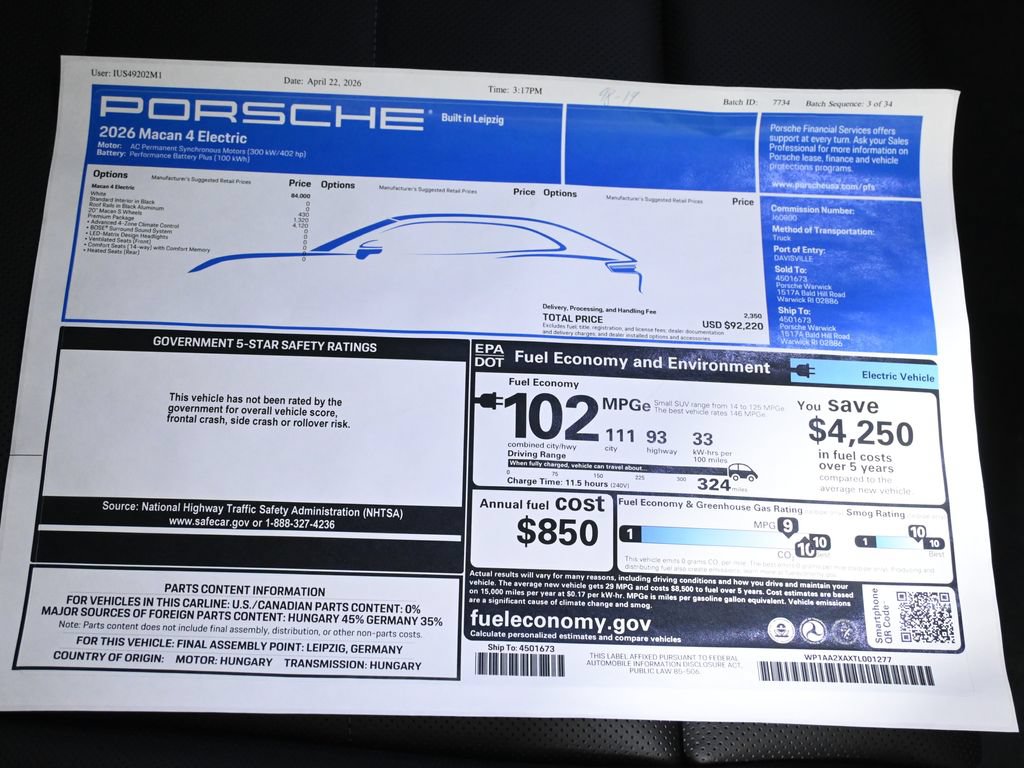 New 2026 Porsche Macan 4 Electric AWD/4WD image 42