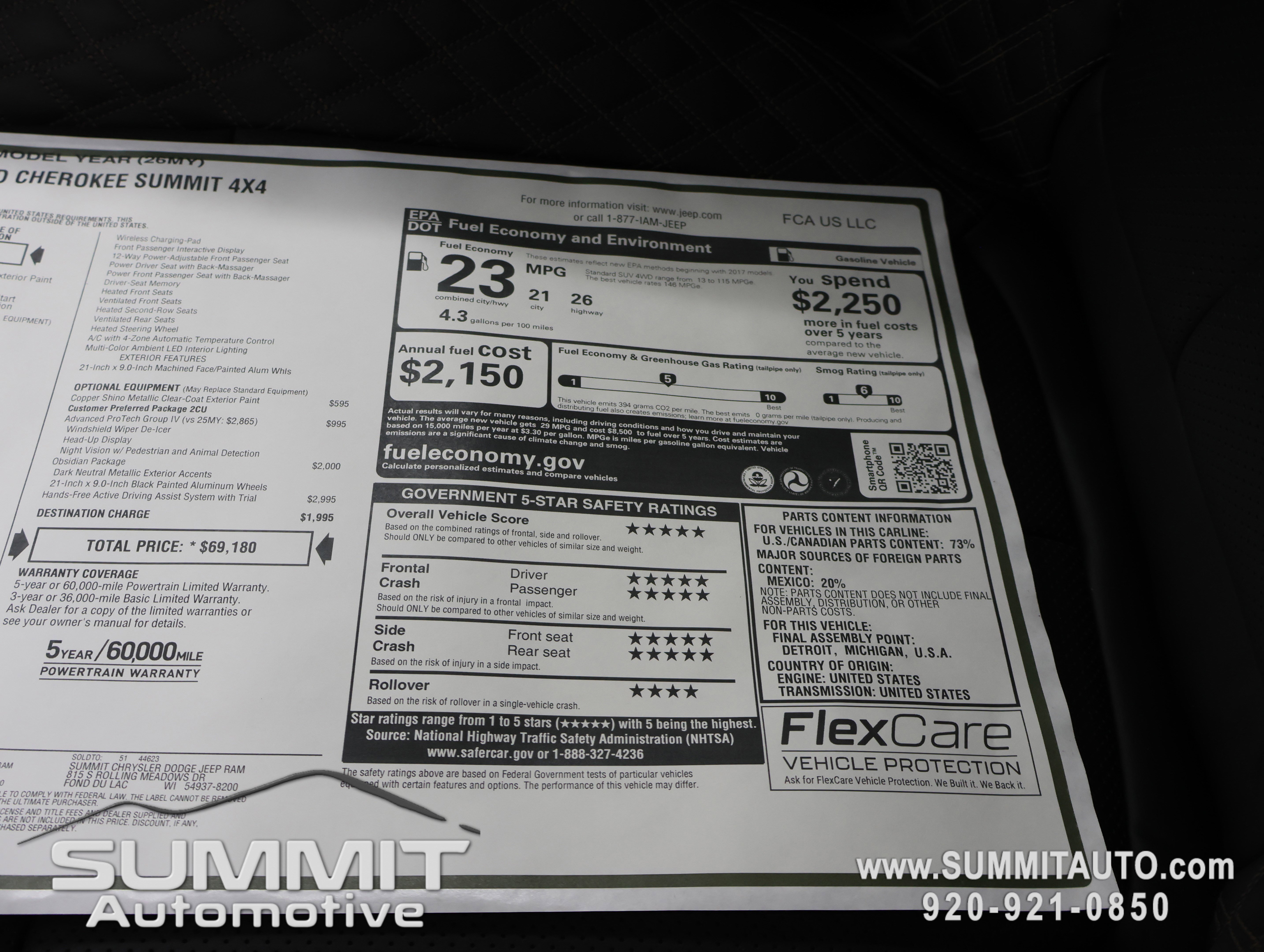 New 2026 Jeep Grand Cherokee Summit AWD/4WD image 74