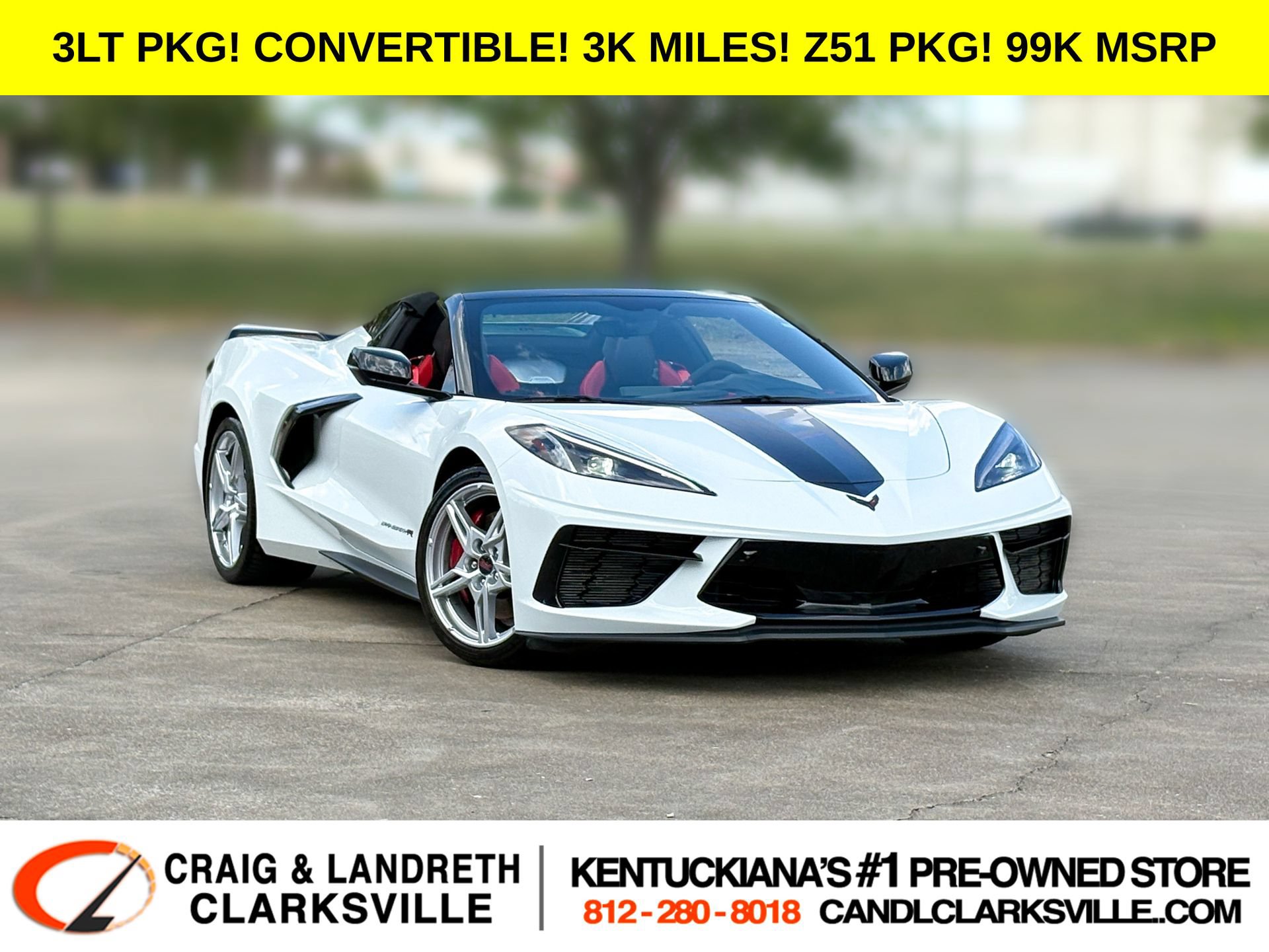 Used 2023 Chevrolet Corvette Stingray Premium Conv w/ Z51 Performance Package RWD image 1