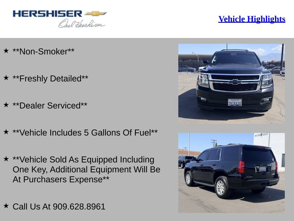 Used 2016 Chevrolet Tahoe LT w/ Luxury Package AWD/4WD image 2