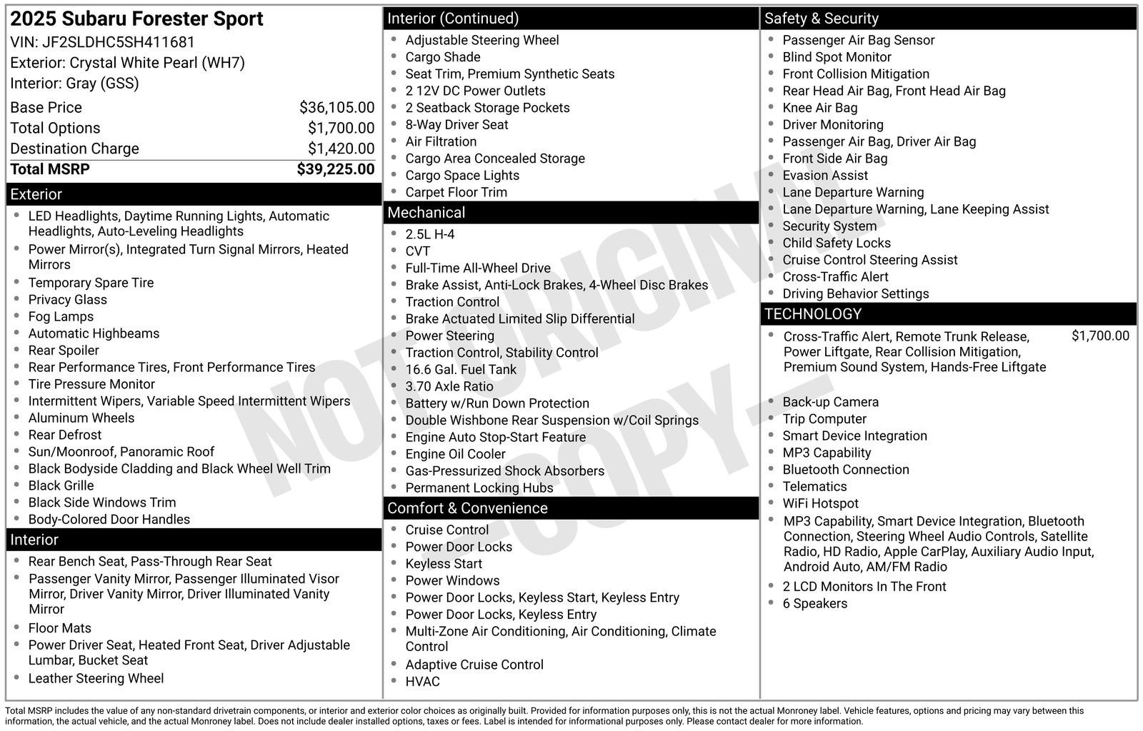 Certified 2025 Subaru Forester Sport AWD/4WD image 33