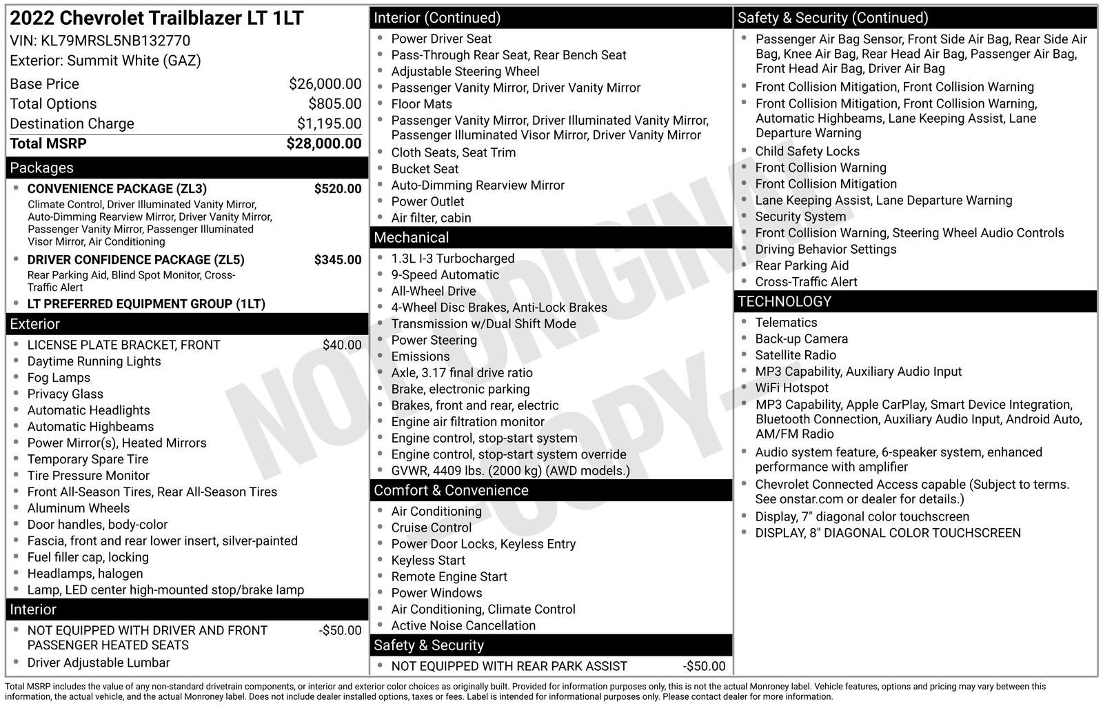 Used 2022 Chevrolet TrailBlazer LT w/ Convenience Package AWD/4WD image 8