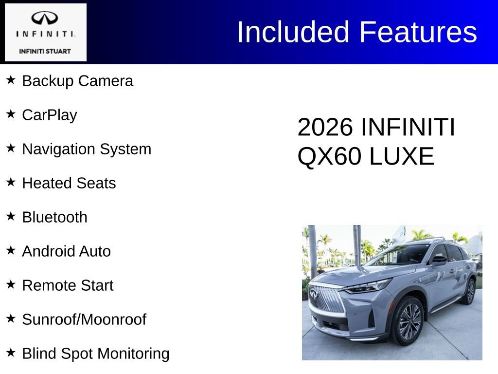 Certified 2026 INFINITI QX60 Luxe w/ Cargo Package FWD image 3