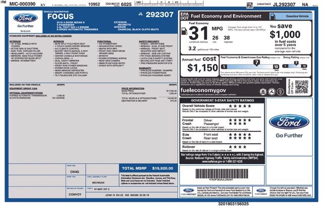 Used 2018 Ford Focus S FWD image 2