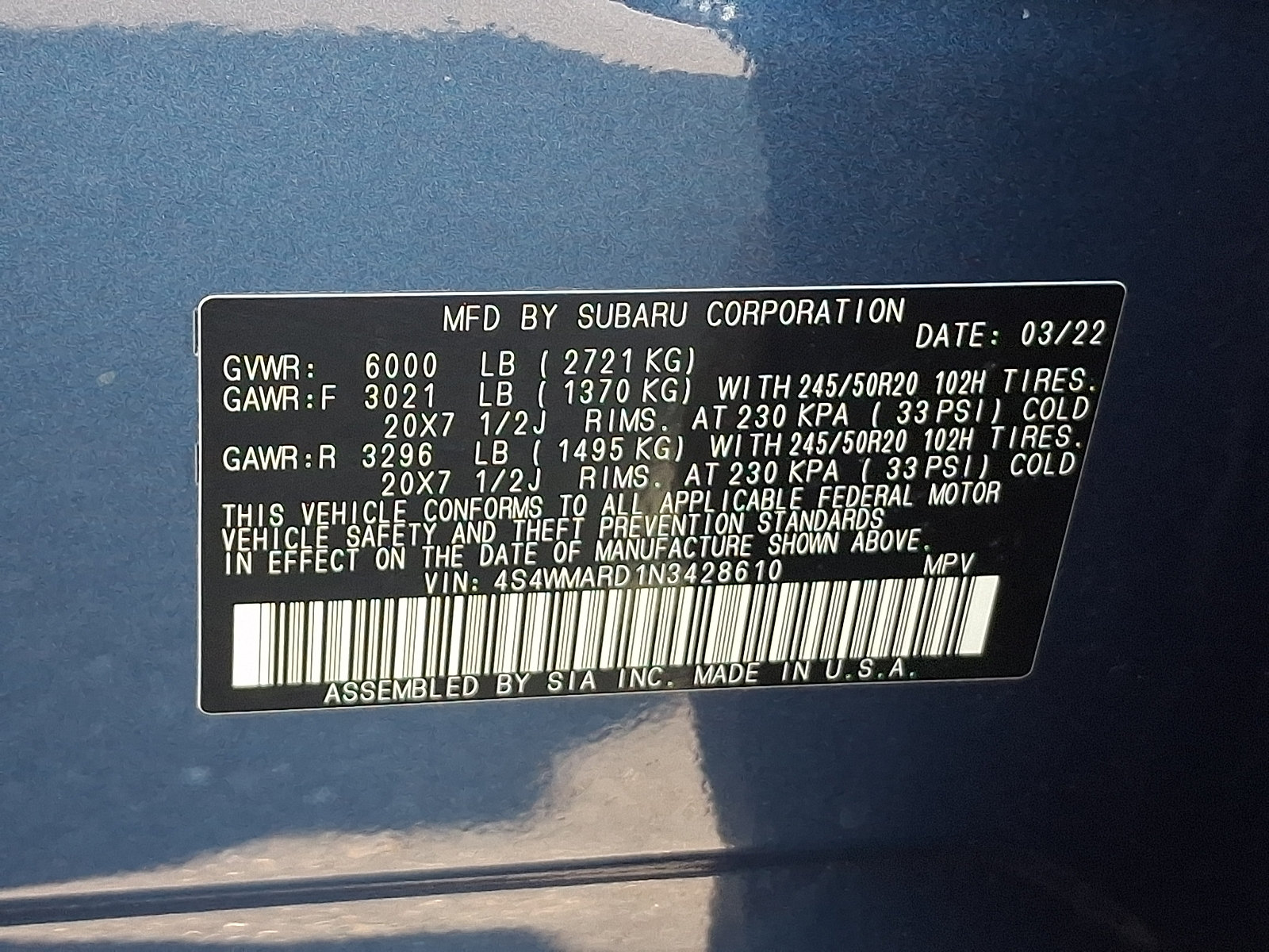 Certified 2022 Subaru Ascent Touring AWD/4WD image 29