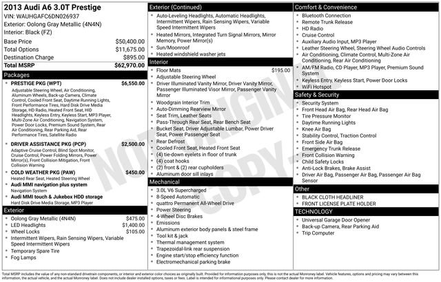 Used 2013 Audi A6 3.0T Prestige w/ Prestige Pkg image 33