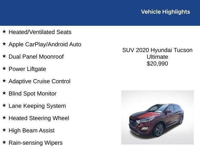 Used 2020 Hyundai Tucson Ultimate w/ Cargo Package FWD image 2