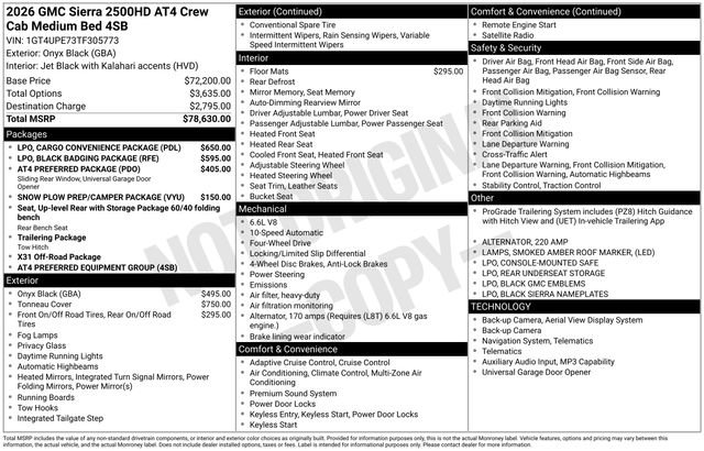 New 2026 GMC Sierra 2500 AT4 AWD/4WD image 1