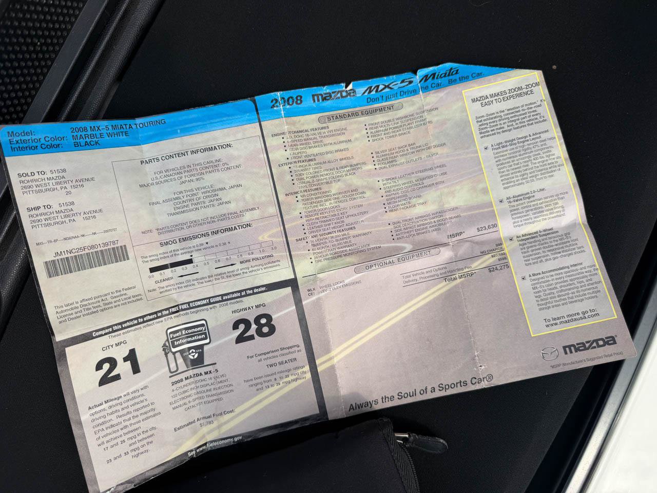 Used 2008 MAZDA MX-5 Miata Touring RWD image 34