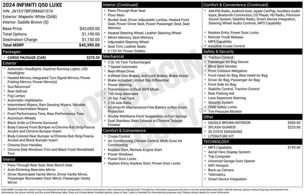 Used 2024 INFINITI Q50 Luxe w/ Cargo Package image 38