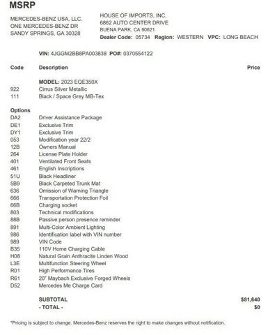 Certified 2023 Mercedes-Benz EQE 350+ SUV image 4