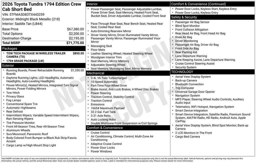 New 2026 Toyota Tundra 1794 Edition AWD/4WD image 22