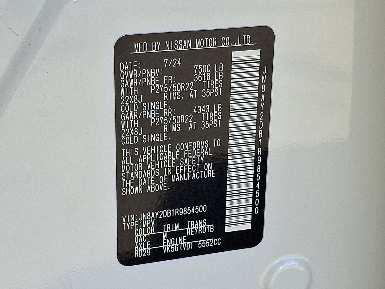 Certified 2024 Nissan Armada Platinum w/ Captain's Chairs Package image 31