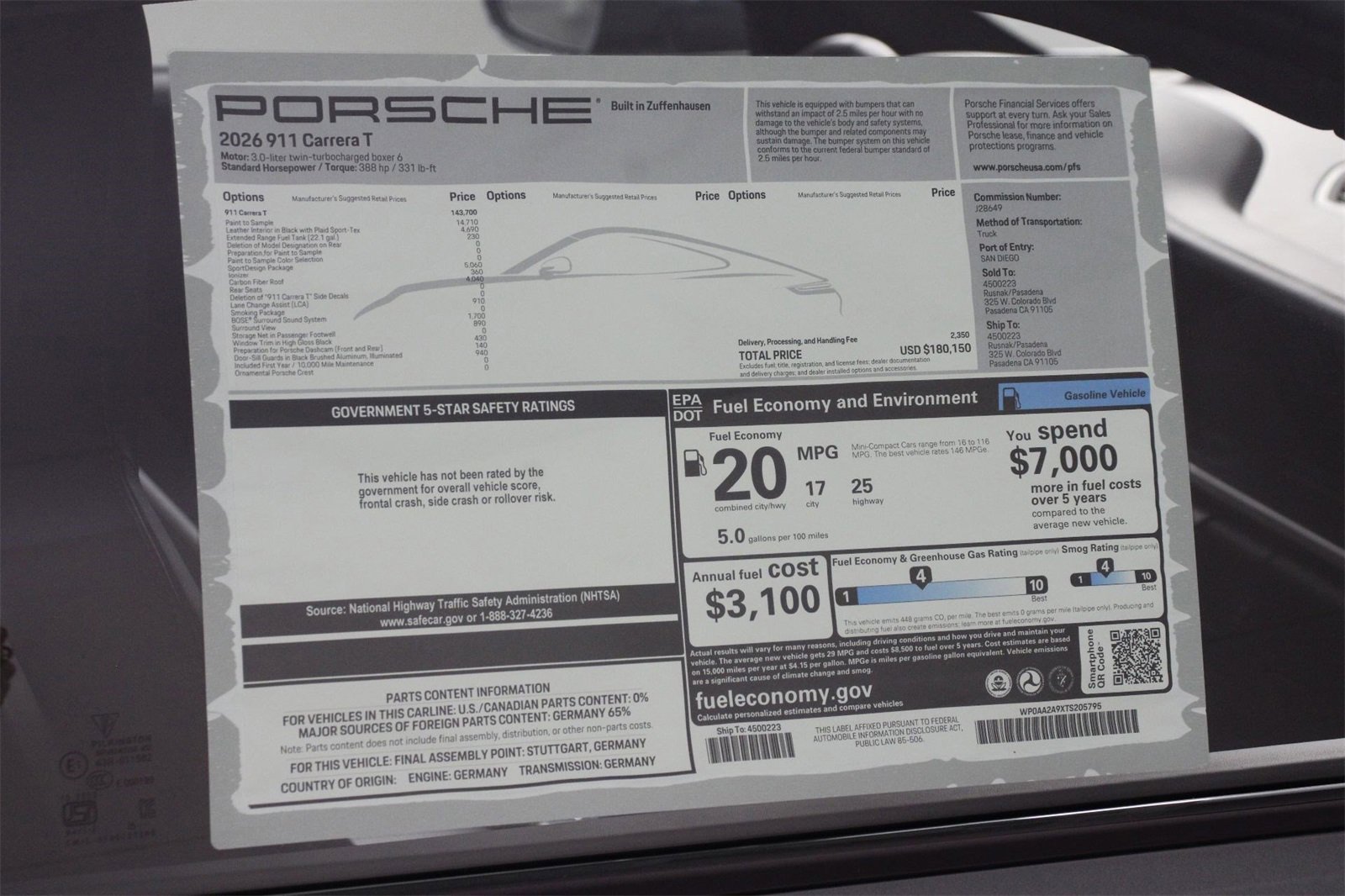 New 2026 Porsche 911 Carrera T image 25