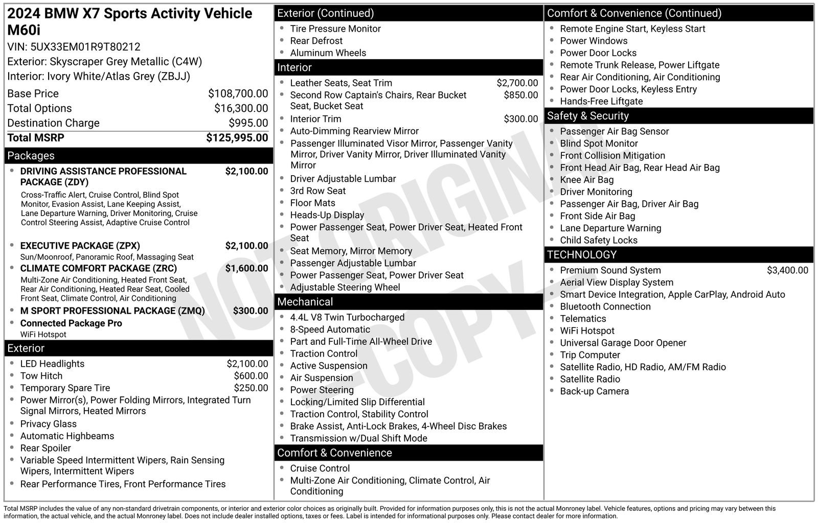 Used 2024 BMW X7 M60i w/ Executive Package AWD/4WD image 48
