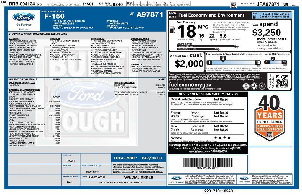 Used 2018 Ford F150 XL w/ XL Power Equipment Group image 2