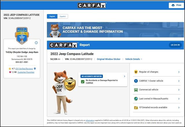 Used 2022 Jeep Compass Latitude w/ Convenience Group image 14