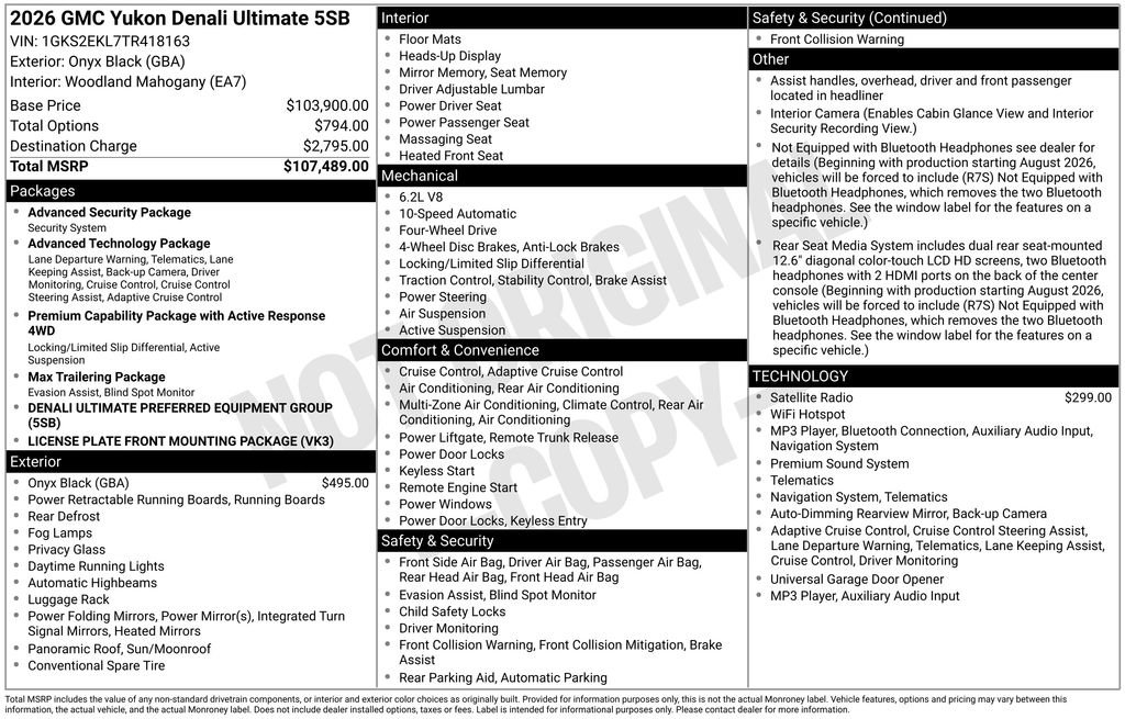 New 2026 GMC Yukon Denali Ultimate AWD/4WD image 26