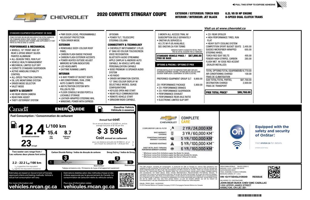 Used 2020 Chevrolet Corvette Stingray Preferred Cpe w/ 2LT video 3