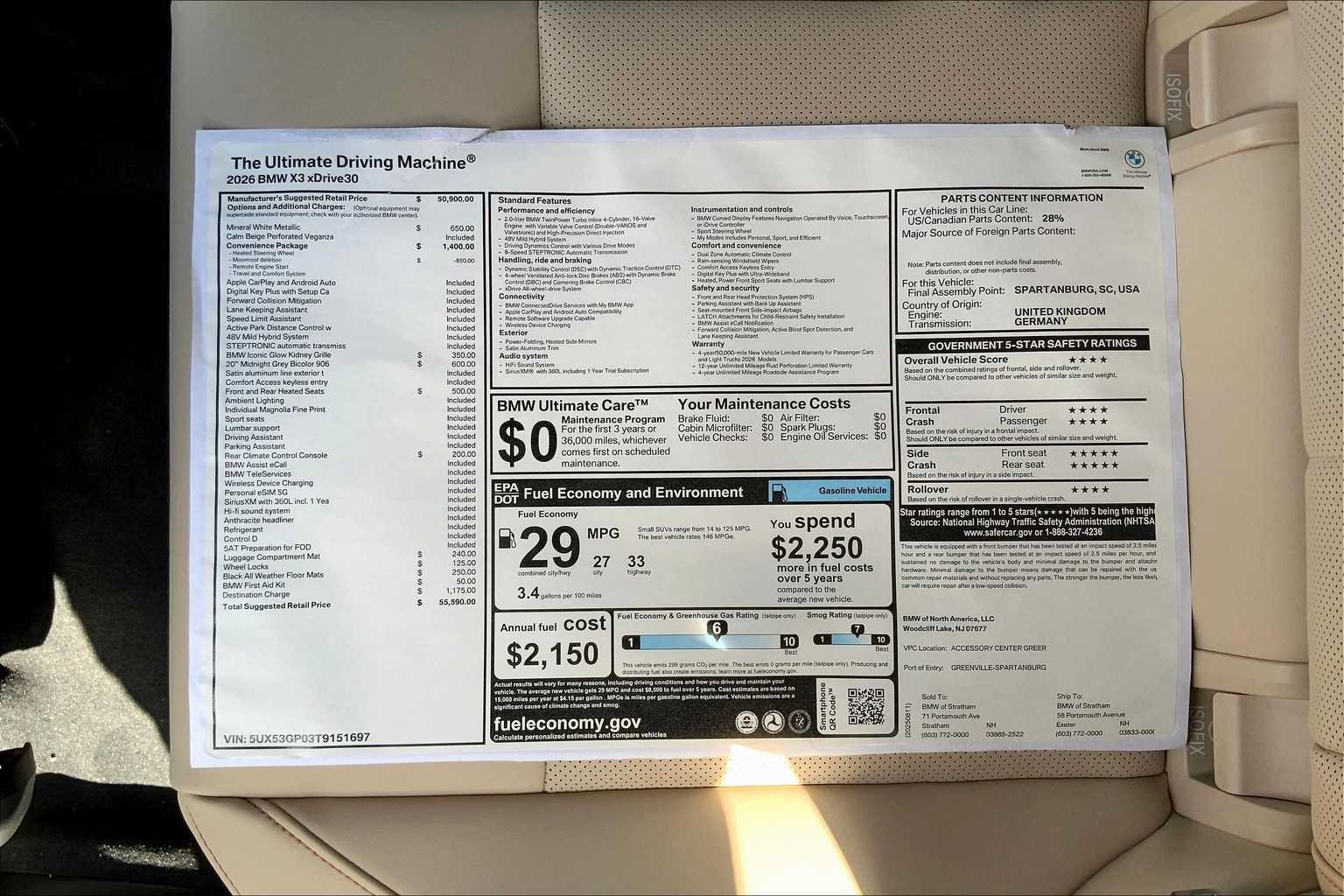 New 2026 BMW X3 xDrive30i w/ Convenience Package AWD/4WD image 18