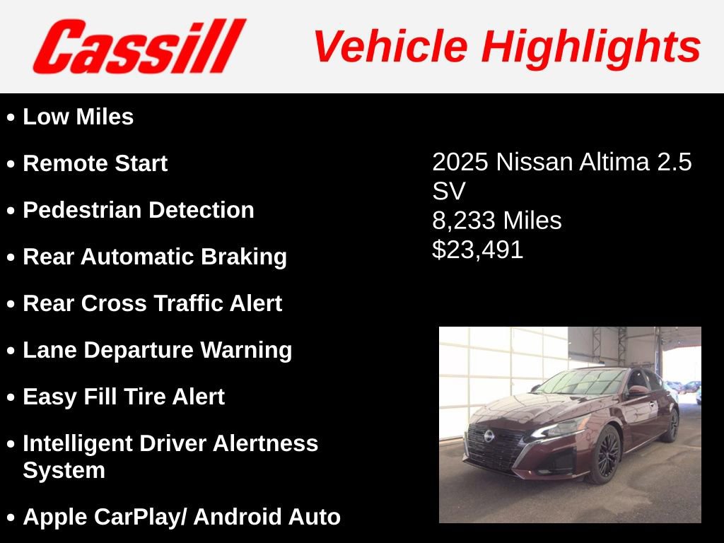 Used 2025 Nissan Altima 2.5 SV w/ SV Special Edition Package FWD image 3