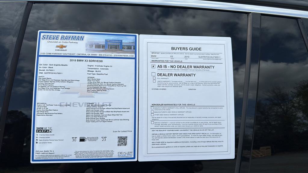 Used 2019 BMW X3 sDrive30i w/ Convenience Package image 25