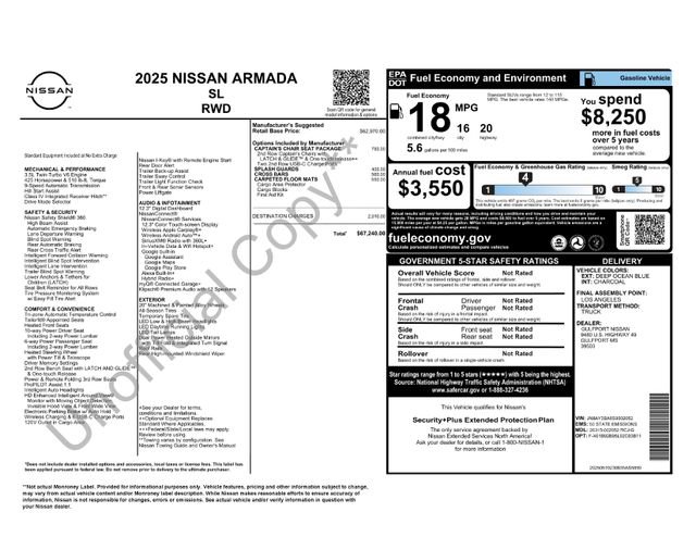 Used 2025 Nissan Armada SL w/ Captain's Chari Seat Package RWD image 22