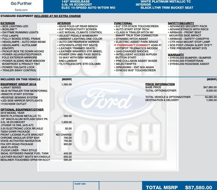 Used 2019 Ford F150 Lariat w/ Equipment Group 501A Mid image 2