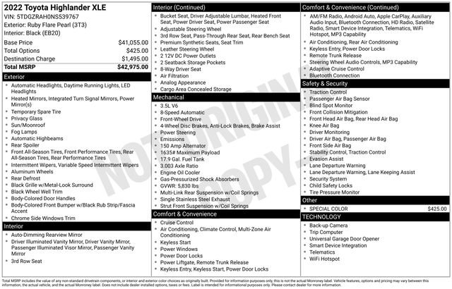 Used 2022 Toyota Highlander XLE FWD image 33