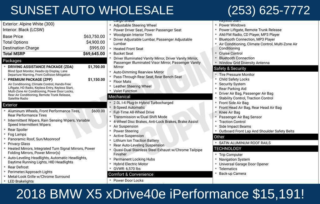 Used 2018 BMW X5 xDrive40e AWD/4WD image 43