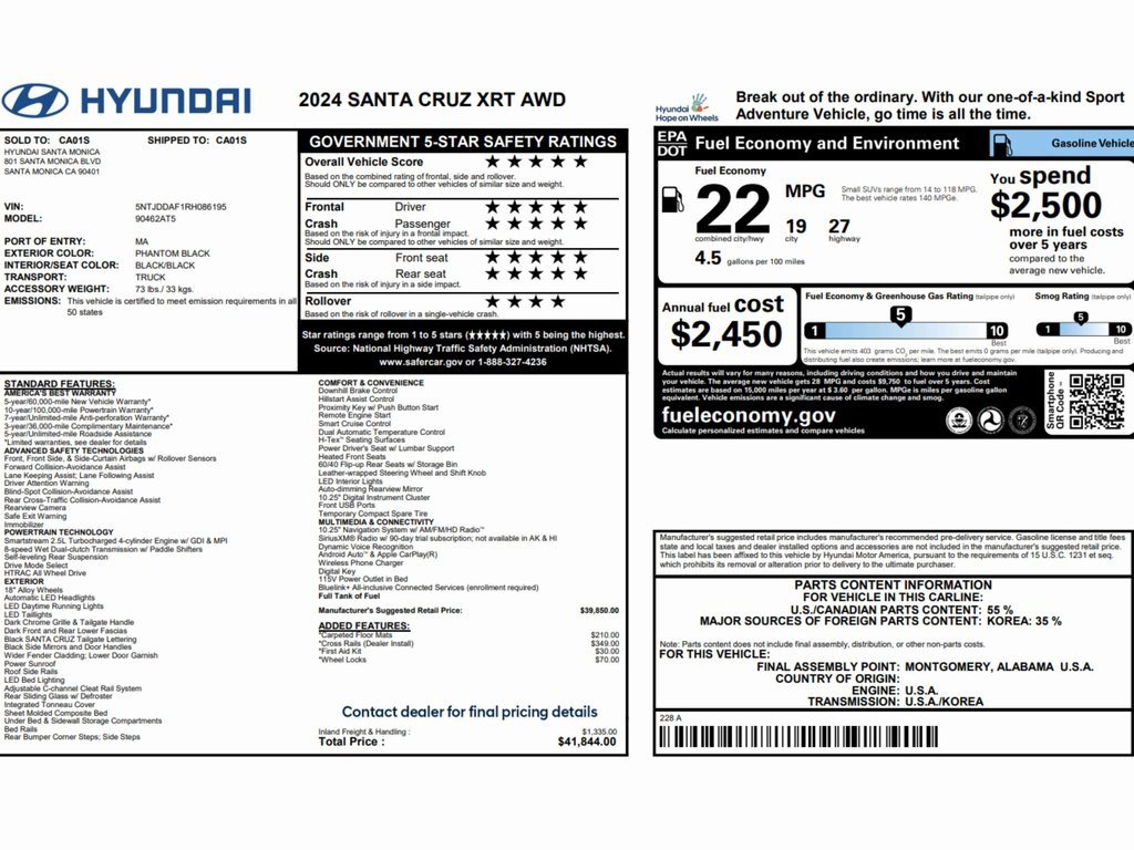 Used 2024 Hyundai Santa Cruz XRT image 2