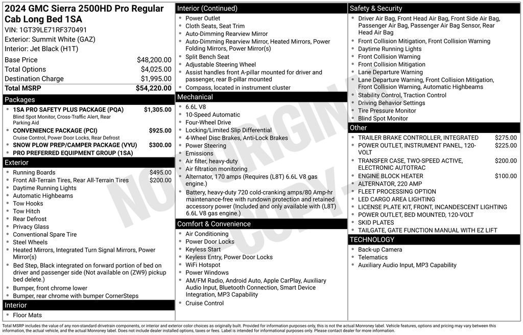 Used 2024 GMC Sierra 2500 Pro w/ 1SA Pro Safety Plus Package AWD/4WD image 34