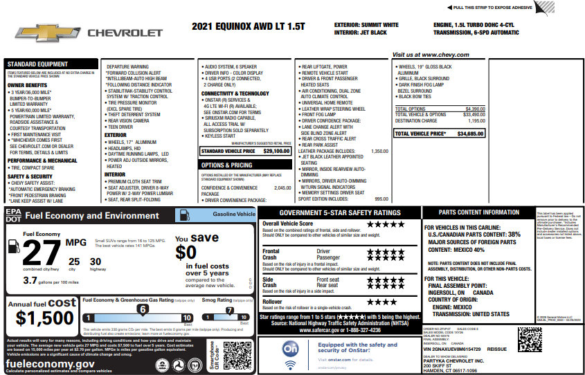 Used 2021 Chevrolet Equinox LT image 33