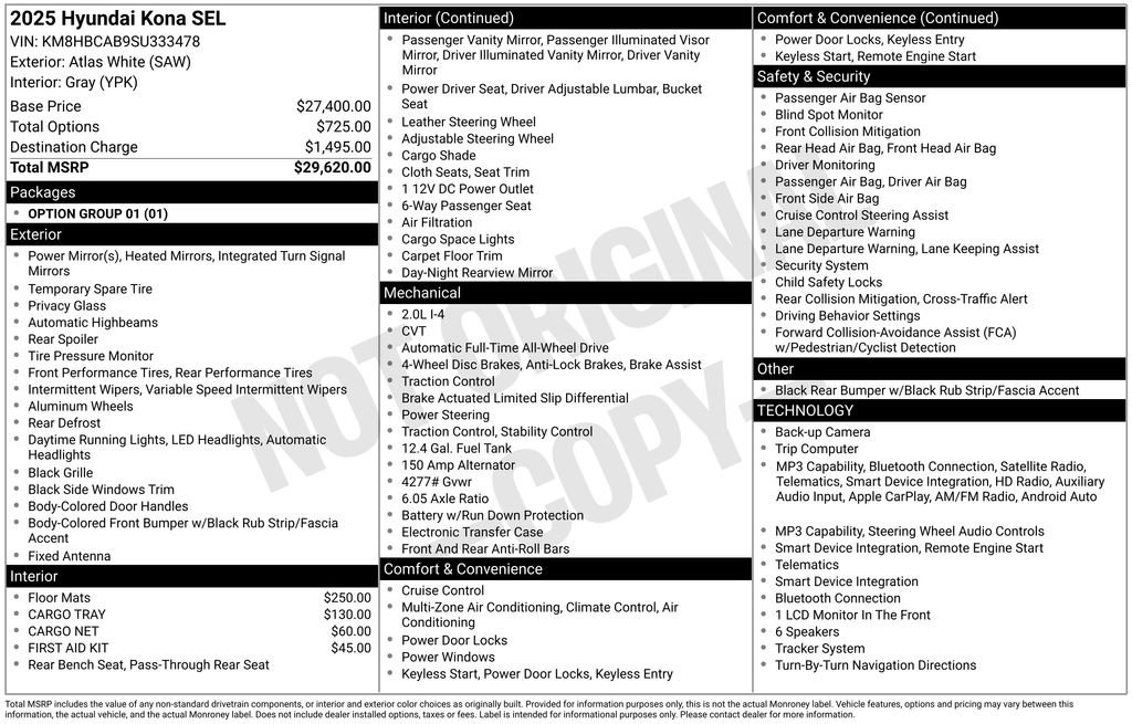 Certified 2025 Hyundai Kona SEL AWD/4WD image 6