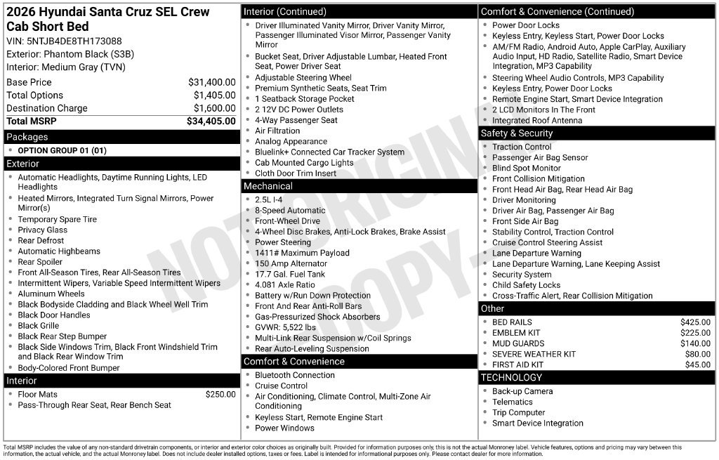 Certified 2026 Hyundai Santa Cruz SEL FWD image 29