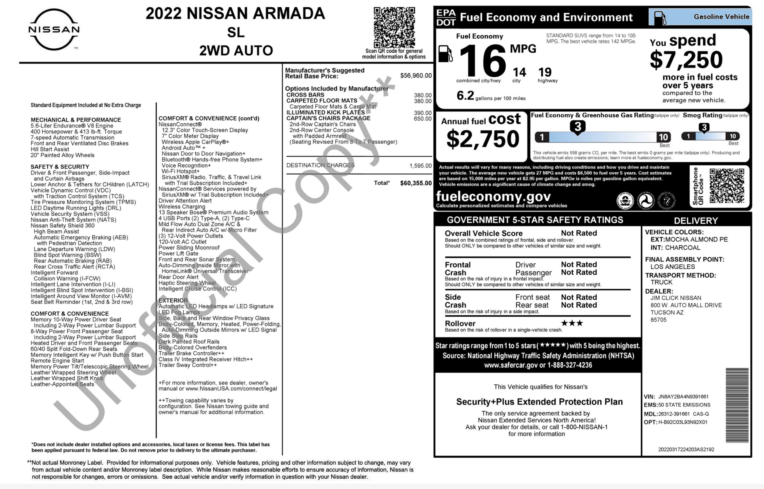 Used 2022 Nissan Armada SL w/ Captain's Chairs Package RWD image 2