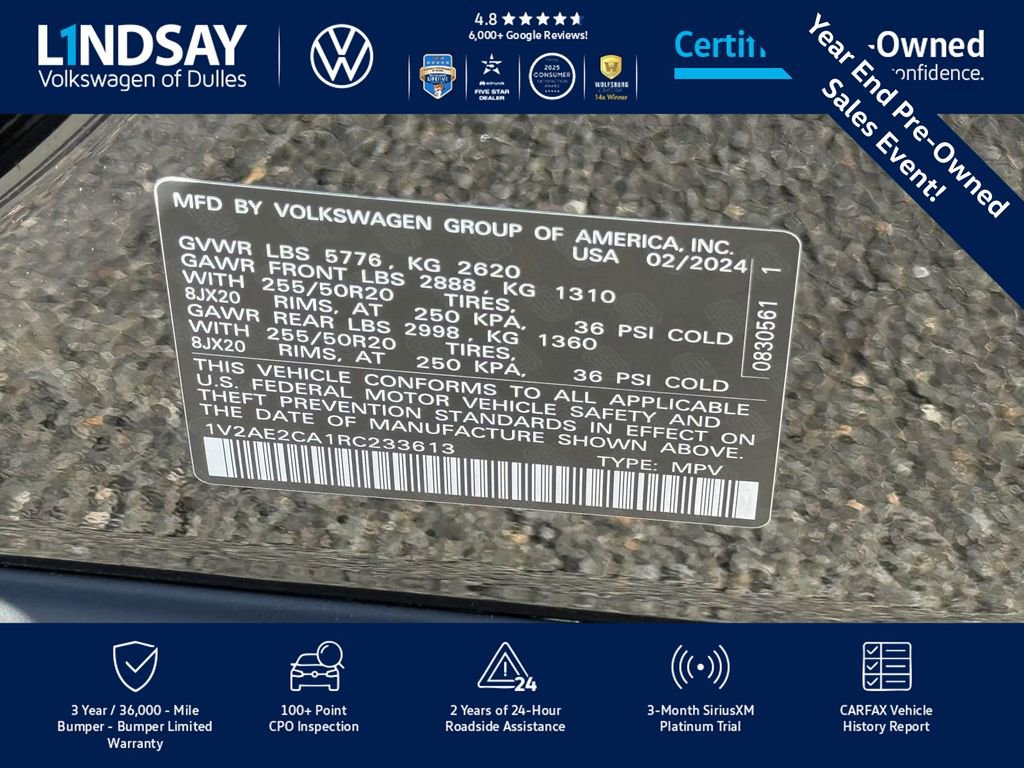Certified 2024 Volkswagen Atlas Cross Sport SEL R-Line image 27