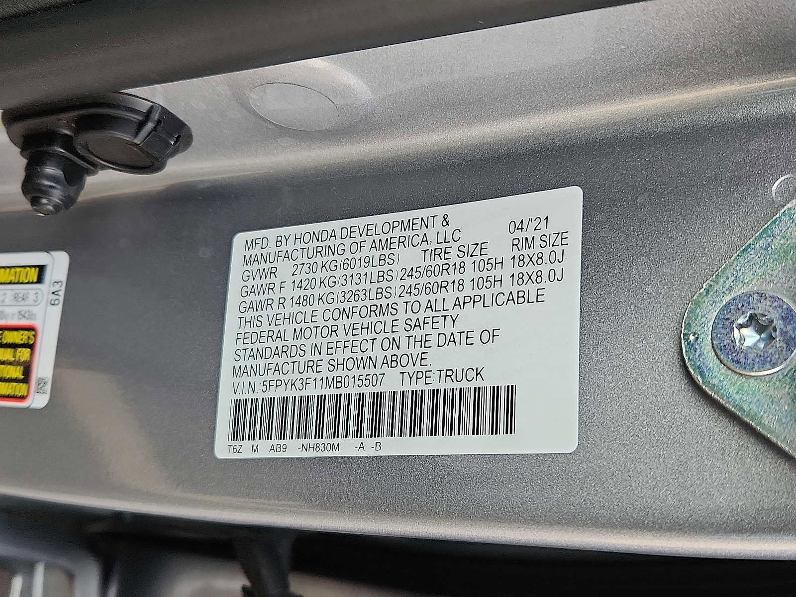 Certified 2021 Honda Ridgeline Sport image 25