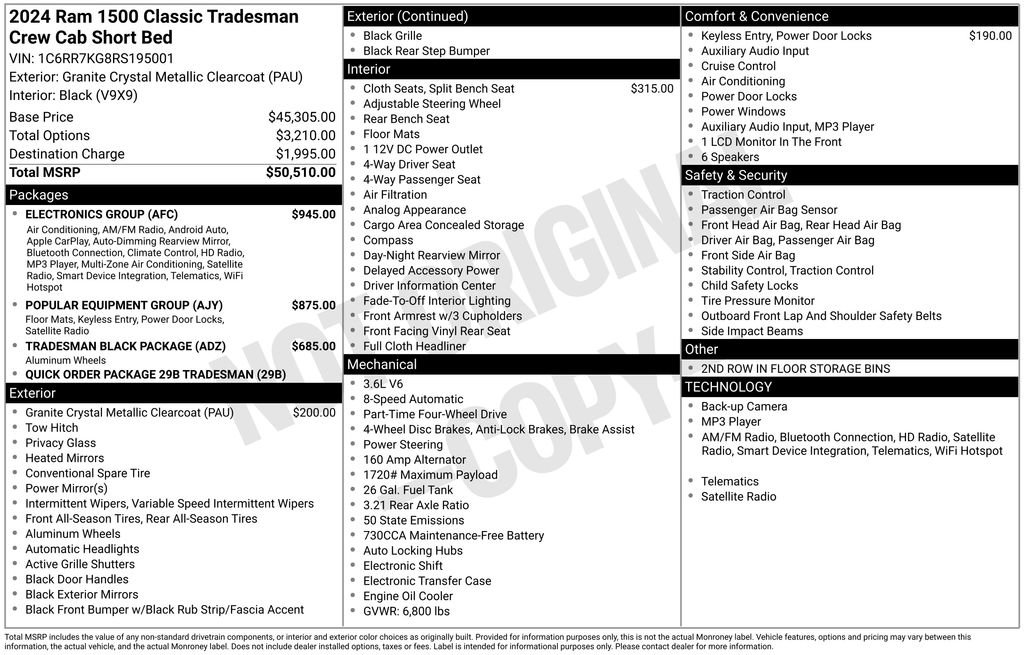Used 2024 RAM 1500 Tradesman w/ Electronics Group image 36