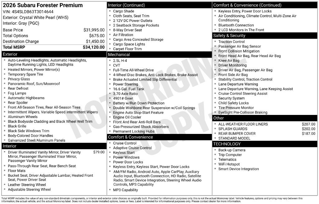 Certified 2026 Subaru Forester Premium AWD/4WD image 32