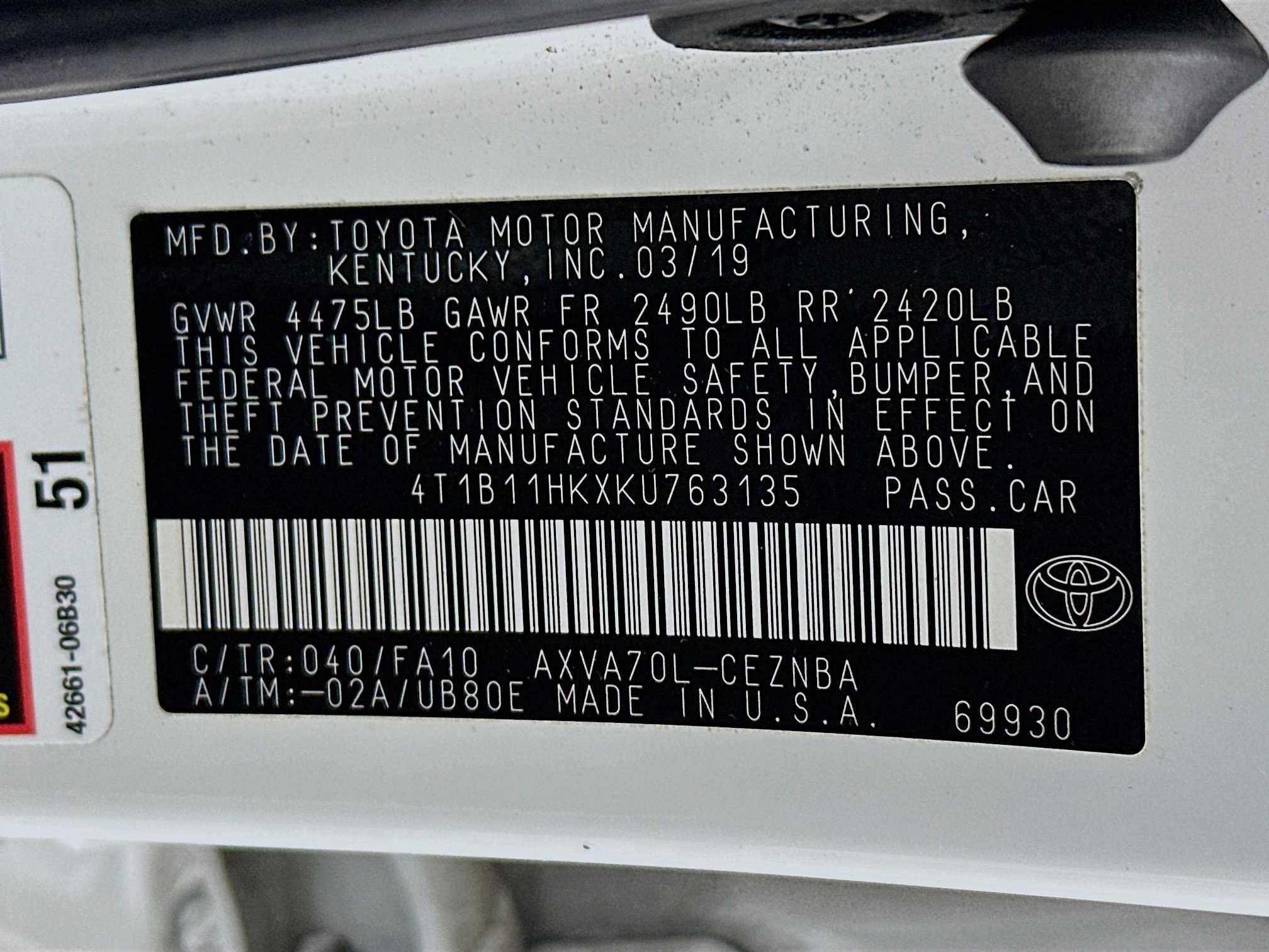 Used 2019 Toyota Camry LE image 12