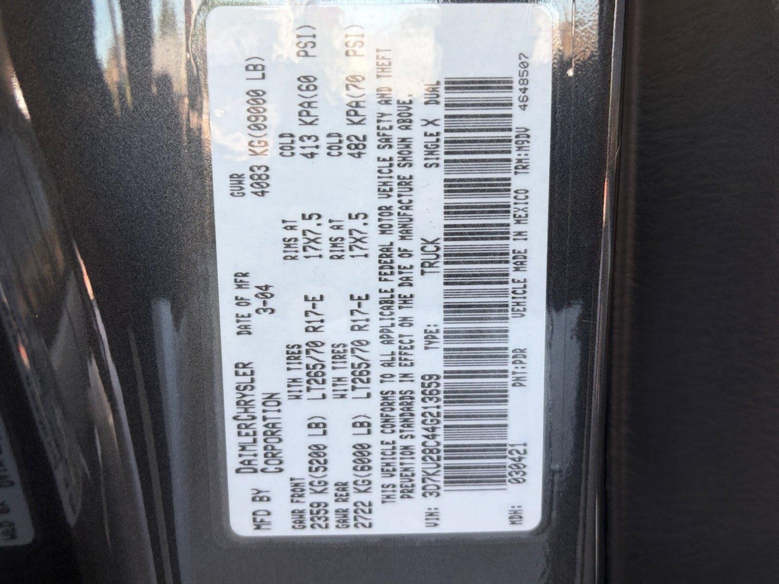 Used 2004 Dodge Ram 2500 Truck SLT w/ Trailer Tow Group AWD/4WD image 29