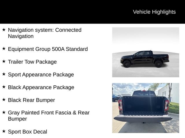 Used 2025 Ford Ranger Lariat w/ Black Appearance Package AWD/4WD image 3