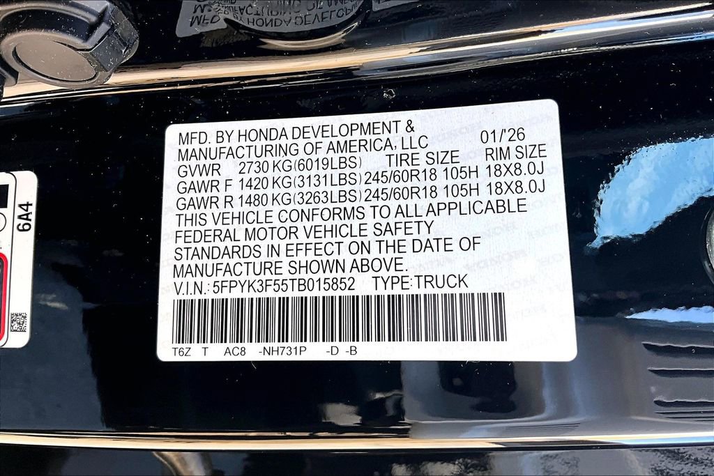 New 2026 Honda Ridgeline RTL image 8